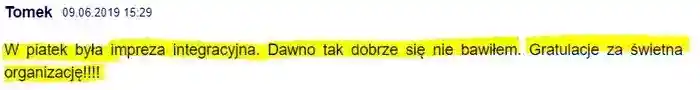 Tomek w dniu 09.06.2019 na plus 
                ocenia imprezę