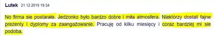 Kolejny pozytywny komentarz od użytkownika 
                Lutek z dnia 21.12.2019 dotyczący spotkania Wigilijnego