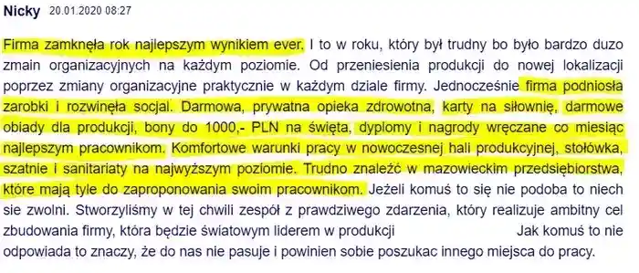 Najlepszy wynik firmy ever, lepsze zarobki, zmiany organizacyjne, 
                bonusy pracownicze. Tak dobrze dawno tu nie było – komentarz Nicky z dnia 20.0.12020