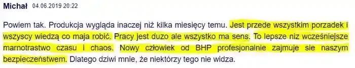 Michał opisuje porządek i organizację pracy 
                wprowadzoną przez Jakuba Regulskiego