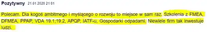 Użytkownik Pozytywny w dniu 21.01.2020 wymienia 
                ilość szkoleń wprowadzonych w firmie dla ambitnych pracowników