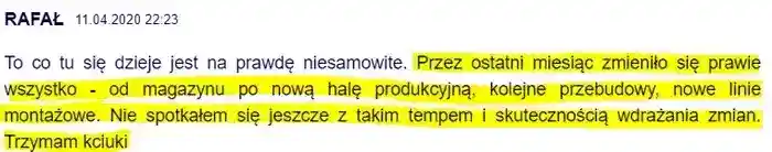 To co się zmieniło w ciągu miesiąca na 
                plus jest niesamowite – Rafał komentarz z dnia 11.04.2020